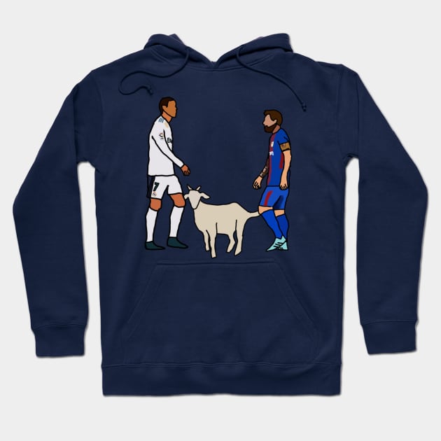 Ronaldo and Messi Goat drawing Hoodie by Soccer T’s